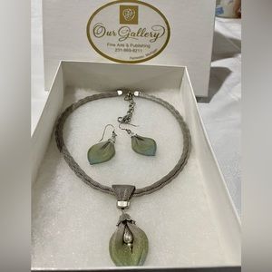 Necklace with matching earrings.